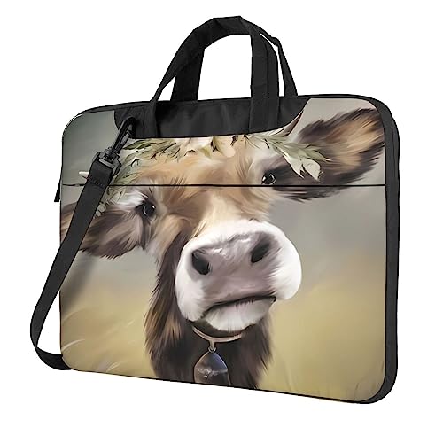Sac à bandoulière vache mignon et étanche pour transporter votre ordinateur portable au quotidien