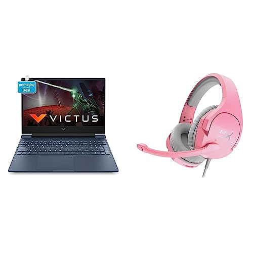 Image of HP Victus Gaming Laptop 12th Gen Intel Core i5-12450H 15.6 inch(39.6 cm) FHD IPS Gaming Laptop & HyperX Cloud Stinger Pink