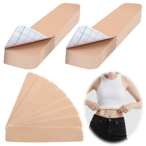 60 Pcs Body Tape for Women - Invisible Lifting & Shaping Strips, Pre-Cut 5cm x 25cm Contouring Support, Waterproof & Sweat-Resistant Boob & Thigh Tape for Backless Dress, Wedding, Party