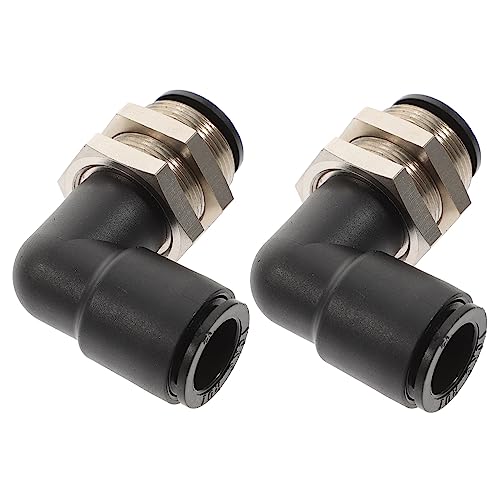 Veemoon 2pcs Tube Fitting Air Hose Connector for Pneumatic Systems Right Angle Quick Connector High-pressure Design for Automotive and Industry Applications