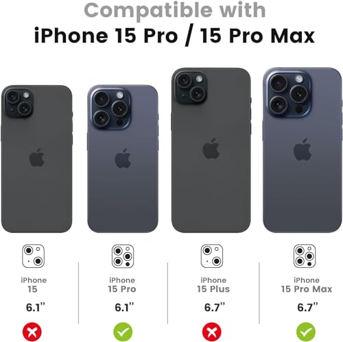 Image of Xmon Back Camera Lens Protector for iPhone 15 Pro (1 Pack) Premium Camera Glass Protector Guard, Anti-Scratch, Ultra-Clear, Easy Installation