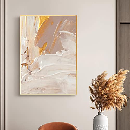 Toile géométrique beige et or 40x60cm pour salon moderne - 4