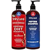 Shiny Leaf Hair Growth Bundle (2 Pack) - DHT Blocker & Peptide Shampoo Set - Anti Thinning Biotin Treatment with Caffeine & Saw Palmetto - Sulfate Free Thickening Formula for Men & Women, 16oz x 2