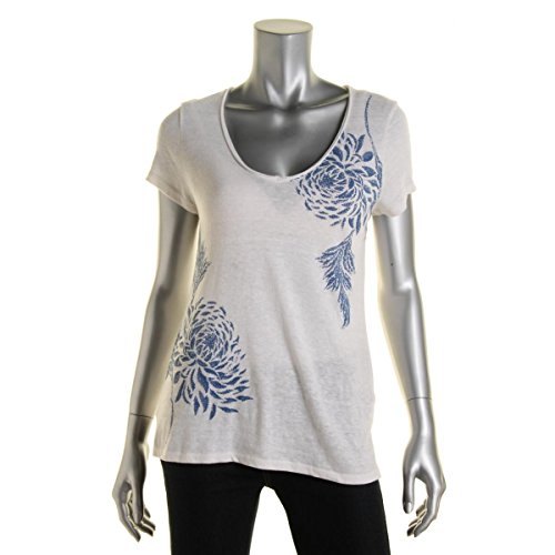 Lucky Brand Women's Blue Flower Tee
