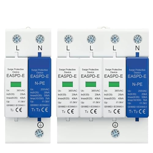 Parafoudre CA 4P AC 385V T1 T2 de protection pour rail DIN