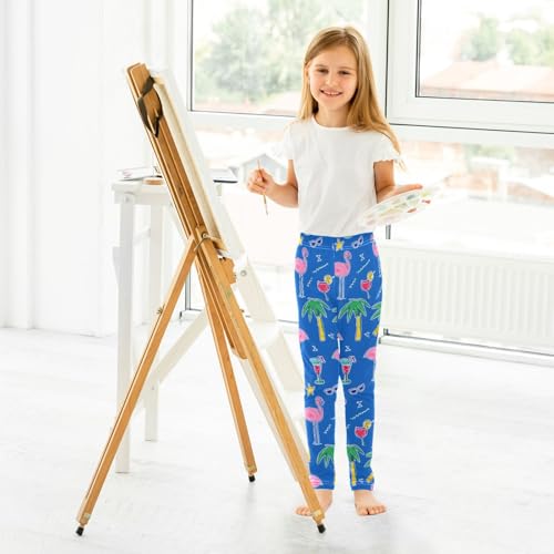 ALAZA Girls' Leggings Children's Yoga Pants Skinny Printed Dance Flamingo Watermelon Blue Comfortable 4T4