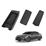 Sinminou Center Console Organizer 3PC Compatible with 2025-2026 Toyota Camry Accessories, Armrest Storage Box, Charging Zone Anti-Slip Mat and Gear Shifter Right Side Console Organizer Tray
