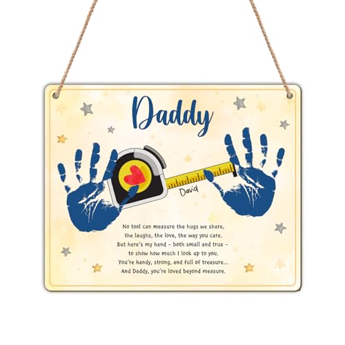 Tape Measure Handprint Sign for Dad