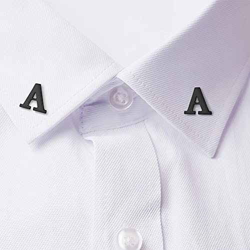 Image of HONEY BEAR Initial Alphabet Letter Lapel Pins Collar Badge Brooches for Mens /Womens Shirt Dress Decoration Black