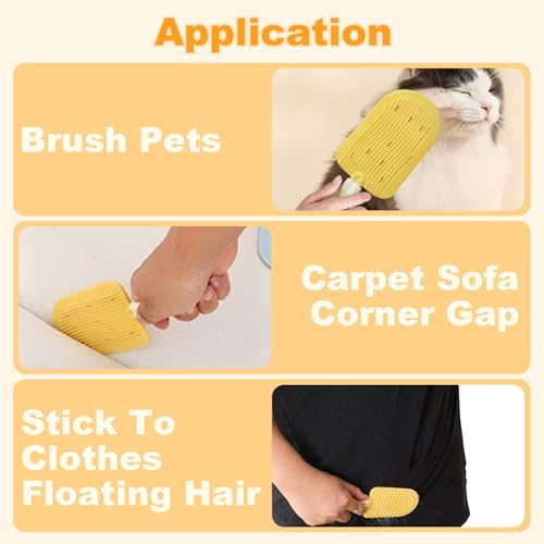 Image of Cat Tongue Comb, Pet Grooming Brush for Cats Shedding Cat Brush for Long Haired Cats, Pet Ice Cream Removal Comb, Shedding and Combing, Easily Removes Fur Reducing Hairballs (Yellow+Blue)