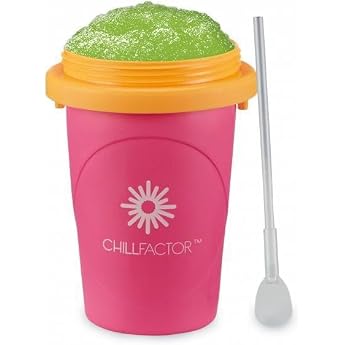 Chillfactor Slushy Maker Slush Ice Cup with Straw Spoon Ice Cup/Glass Alternative for Making Ice Yourself Slush Ice Maker Pink