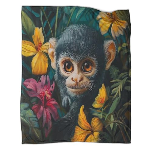 AFFE 3D gedruckte Decke Surro&ed by Tropical Pflanzen Design Tagesdecke Weiche Und Warme Mikrofaser Sofa Bettwäsche 40x50inch(100x130cm)