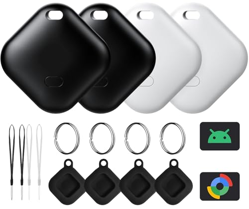 Air Tag for Android, Tags-4 Pack Tracker with 4 Case, Works via Google Find Hub App, Android Tracker...