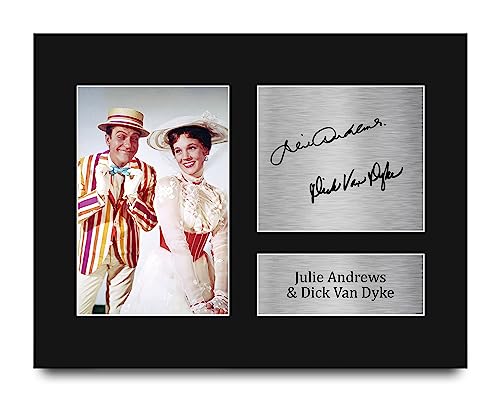HWC Trading Julie Andrews & Dick Van Dyke Mary Poppins Gifts Printed Signed Autograph Picture for Movie Memorabilia Fans - US Letter Size