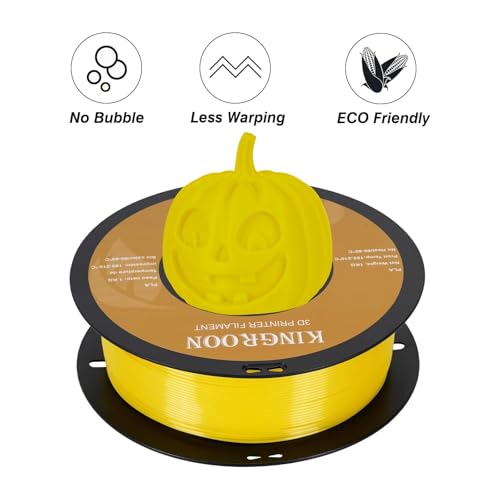 Image of Kingroon PLA 3D Printer Filament, Dimensional Accuracy + /- 0.02 mm, 1 kg Spool(2.2lbs), 1.75 mm,Yellow