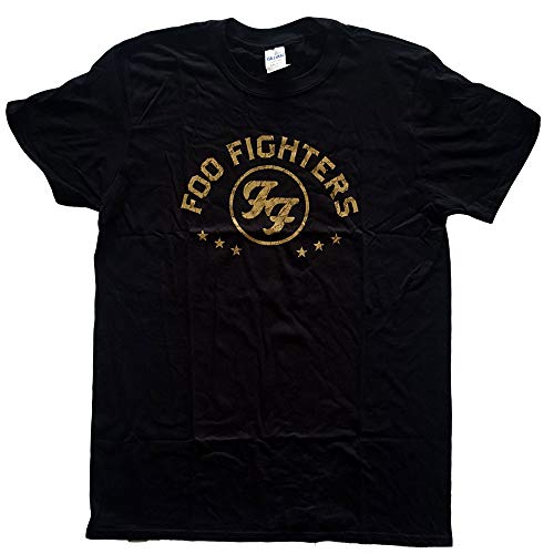 Rock Off Foo Fighters Arched Stars Officiel T-Shirt Hommes Unisexe - Les Beatles, Paul McCartney, John Lennon, RIngo Starr, George Harrison Rock Off Foo Fighters Arched Stars Officiel T-Shirt Hommes Unisexe