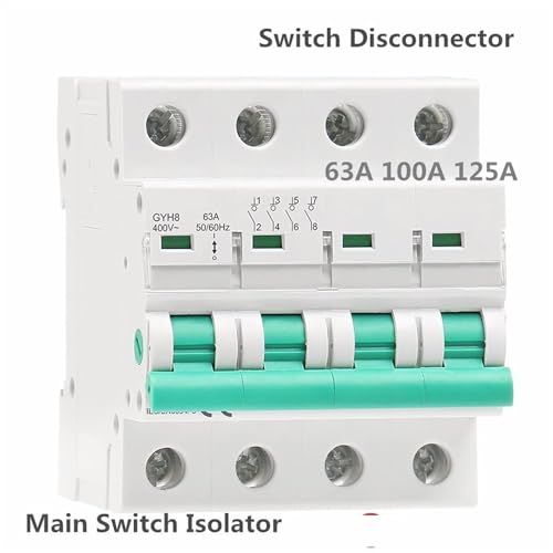 Interrupteur d'isolement 4 pôles format compact Rail Din 400V intensité 125A