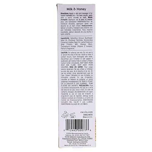 Cuccio Naturale Hydrating Dry Body Oil - Milk & Honey, Paraben-Free, 3.38 Oz #TOP2