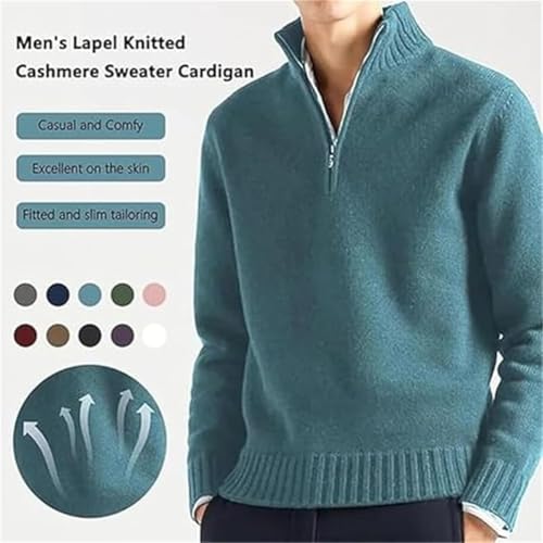 Men's Cashmere Quarter-Zip Sweaters Basic, Casual Long Sleeve Pullover Sweater,Mock Neck Knit Pullover Sweater3