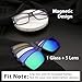 Bauhaus Magnetic Clip on Sunglasses for Men & Women Polarized UV Protection Retro Square Eyeglasses Fit Over Night Driving