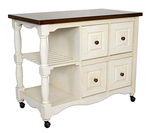 Sunset-Trading-Andrews-Kitchen-Cart-Antique-White-and-Chestnut Sunset Trading Andrews Kitchen Cart Antique White and Chestnut