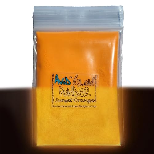 Avid Colorist Glow Powder - Fluorescent Orange (Daylight)/Orange Yellow Glow (Dark) - 1oz (30g) Pigment for Resin, Slime, Nail Polish, Coatings, Paint, Acrylic