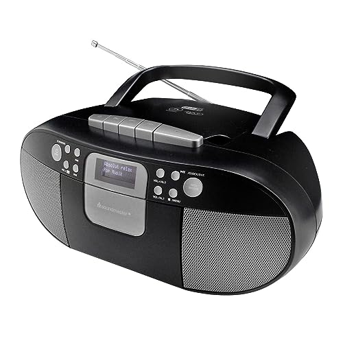 soundmaster SCD7800SW Boombox DAB+ CD MP3 Cassette Recorder with USB Alarm Clock Function Audio Book Function