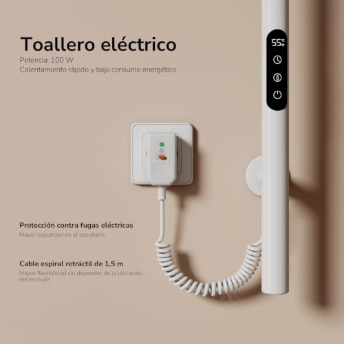 Toallero eléctrico EMKE vertical de 150 cm con control WiFi y voz 5