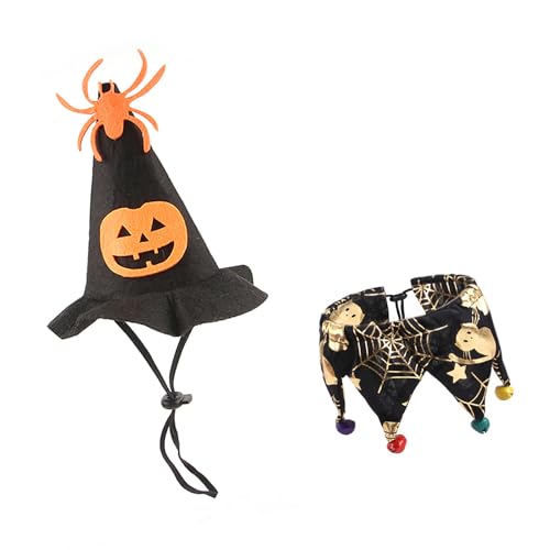 猫 スタイ ハロウィングッズ 2個セット ハロウィン 猫 帽子 可愛い 唾液タオル 猫用首輪 鈴付き かわいい 飾り ペット用品 Happy Halloween ハロウィンペットオーナメント 調節可能 写真撮影 記念日 パーティー飾り 犬猫兼用 ハロウィン