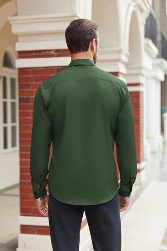 Image of COOFANDY Mens Stretch Dress Shirts Long Sleeve Button Down Shirt Regular Fit Formal Business Shirts