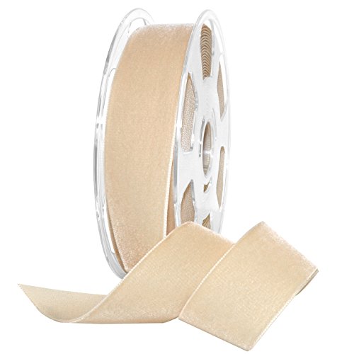 Morex Ribbon Nylon, 1 1/2 inches by 11 Yards, Blonde, Item 01240/10-602 Nylvalour Velvet Ribbon 1-1/2" by 11 yd by Morex Ribbon - Used condition - US$17.09