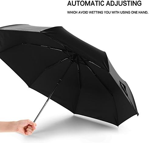 Windproof Unbreakable Umbrella Light Travel Rain Umbrella Auto Open Close Stylish Black Design for Women & Men