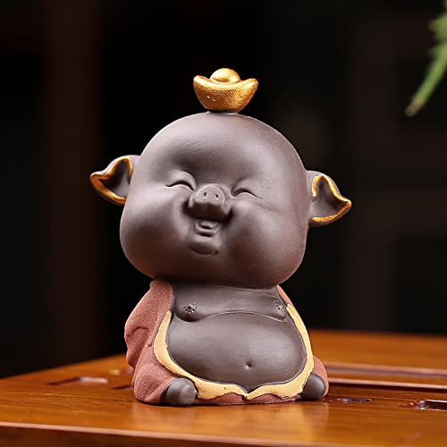 Amazon.co.jp: KINGZHUO 陶器製 かわいい豚の置物 ハンドメイド