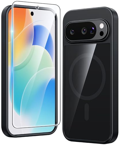 Image of FNTCASE for Google Pixel 10 Case: Pixel 10 Pro Case Google 9 /9 Pro Magnetic Clear Slim PhoneCase | Anti-Drop Shockproof Scratch Protective Thin Transparent Crystal Cell Phone Cover(Black)