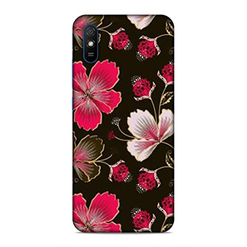 Image of Printed Mobile Back Hard Case Cover for Xiaomi Redmi 9A / Xiaomi Redmi 9i | Flowers, Floral, Pink Flowers, Leaves-2198
