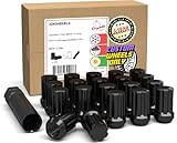 Wheel Accessories Parts 20 Pcs M14x1.5 Thread Short Truck 1.50' Long Spline Lug Nuts Black 7 Spline Hex Fits Chevy Camaro Corvette ｜ Dodge Charger Challenger ｜ Ford Mustang ｜ Jeep Wrangler