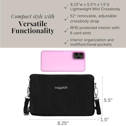 Baggallini The Only Mini 8.25"x 5.5" Lightweight Small Wristlet Crossbody Bag4