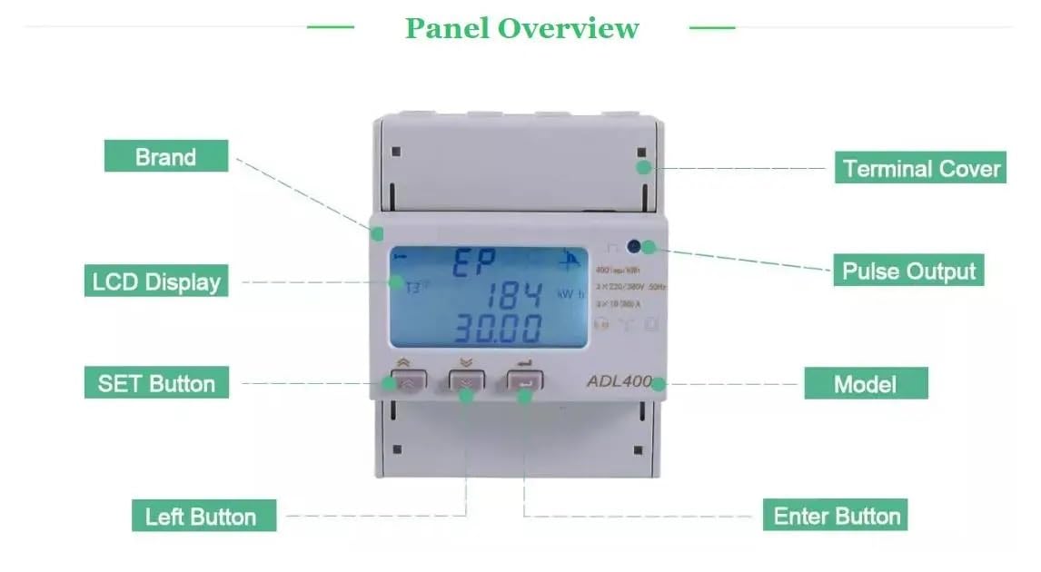Medidor de energía eléctrica trifásico ADL400