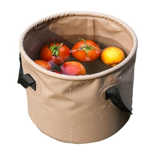 Seau pliable avec poignée – Bassine portable pliable pour camping, pêche, jardinage, nettoyage des animaux, barbecue, randonnée, usage domestique
