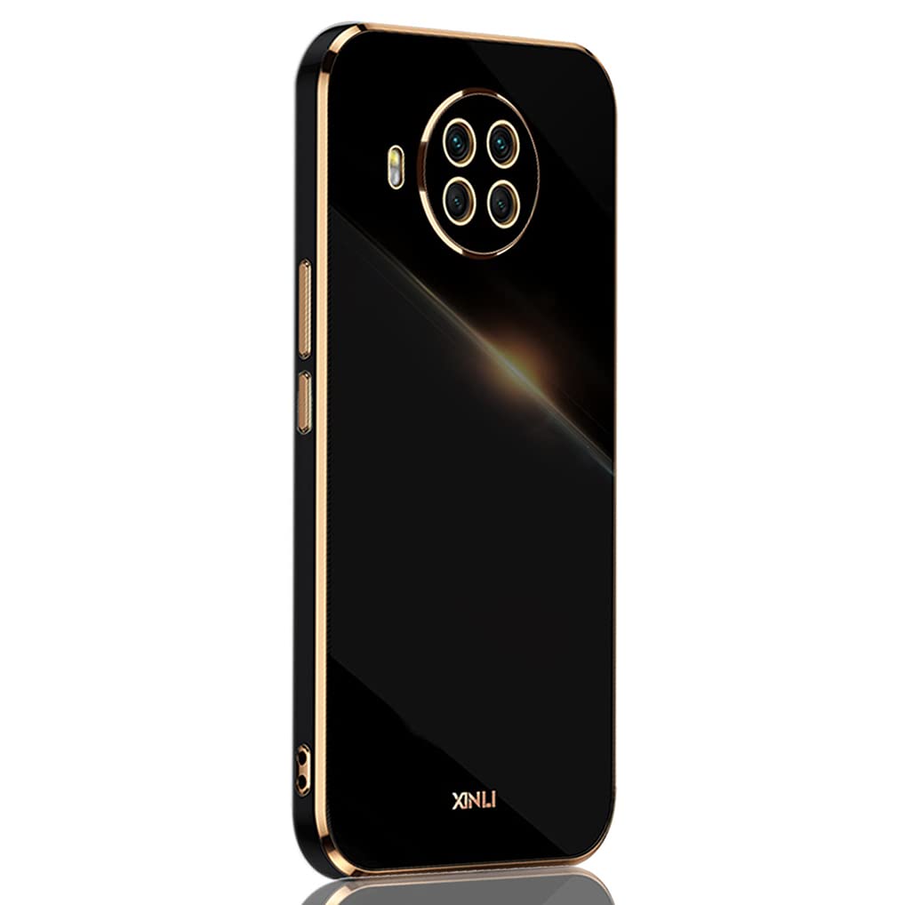 SEAHAI Custodia Per Xiaomi Mi 10T / Mi 10T Pro 5G, Cover Sottile In TPU Con Glitter E Placcatura Phnom Penh, Nera, Antiurto - 2