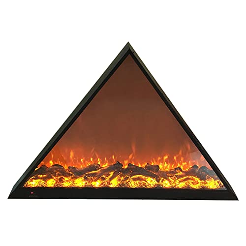 Termocamino Elettrico Caminetti ad Ampio Incasso e Montato a Parete con Telecomando, Triangolare Unico, for la Decorazione della Camera da Letto del Soggiorno Camino Elettrico Stufa