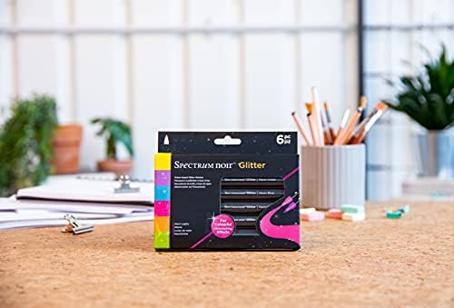 Spectrum Noir Water-Based Glitter Marker Pack of 6-Neon Lights