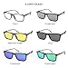 Bauhaus Magnetic Clip on Sunglasses for Men & Women Polarized UV Protection Retro Square Eyeglasses Fit Over Night Driving