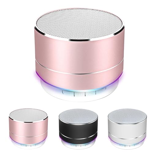 HDAKDDHG Bluetooth Speaker Portable Speakers Wireless Bluetooth with RGB Lights HD Stereo Sound AUX Audio Bluetooth V5.3 Mini Speaker for in/Outdoor Home Party BBQ Beach and Travel (Pink)