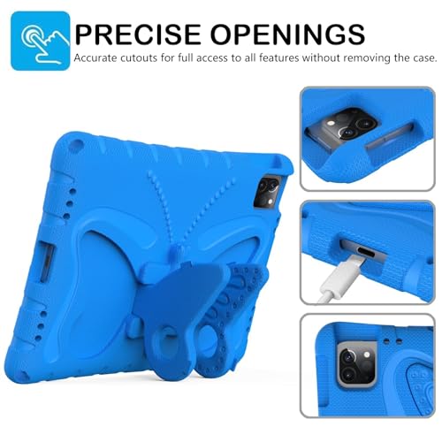 Coque iPad 11e génération 2025 antichoc en mousse EVA bleue avec support - 4