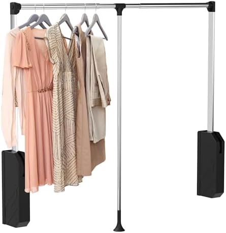 Pull Down Closet Rod,Pull Down Closet Rods for Hanging Clothes, 3...