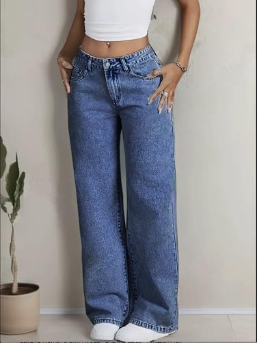 Image of Nifty Women's Denim Stretchable High Waist Light Wash Baggy Jeans || Back Pocket Bow tie Detail