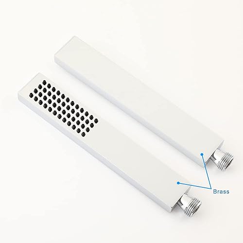 Miniatura 8 de Asyas Cabezal de ducha de mano cuadrado de latón macizo de alta presión para ducha de mano de titanio dorado para reemplazo de baño