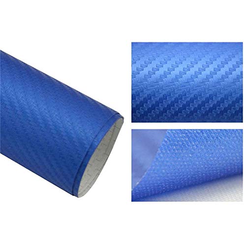 Vinilo fibra carbono 3D azul moldeable con calor para curvas de coche