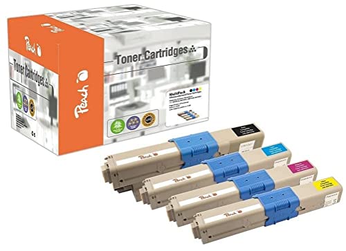 Peach O4496/47/97 Spar Pack Tonermodule (BK, C, M, Y) ersetzt OKI 44973533-6 für z.B. OKI C 301 DN, OKI C 321 DN, OKI MC 332 DN, OKI MC 340, OKI MC 342 DN, OKI MC 342 DNW